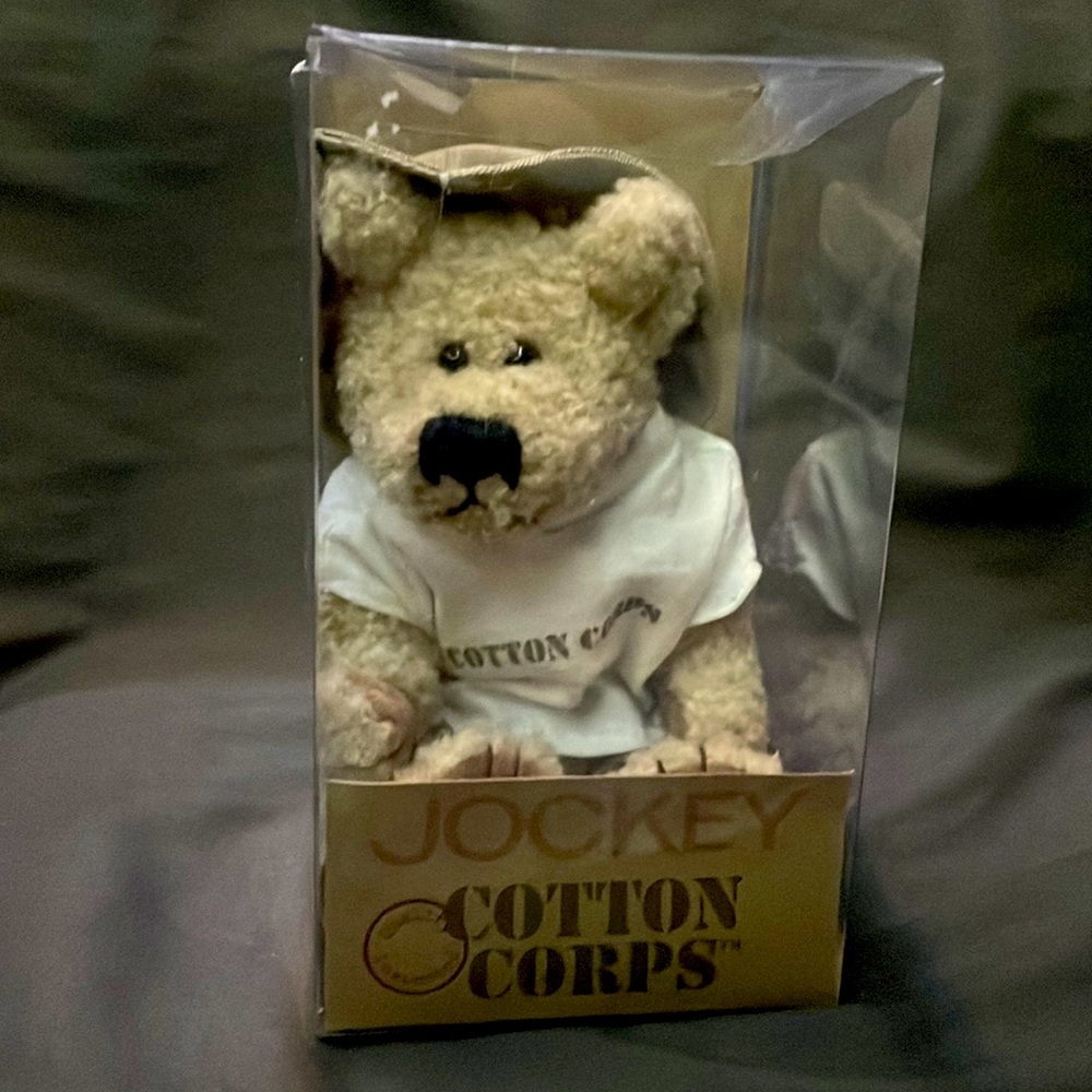 Jockey cotton corps bear. Never been out of box. small pants,small shirt and hat